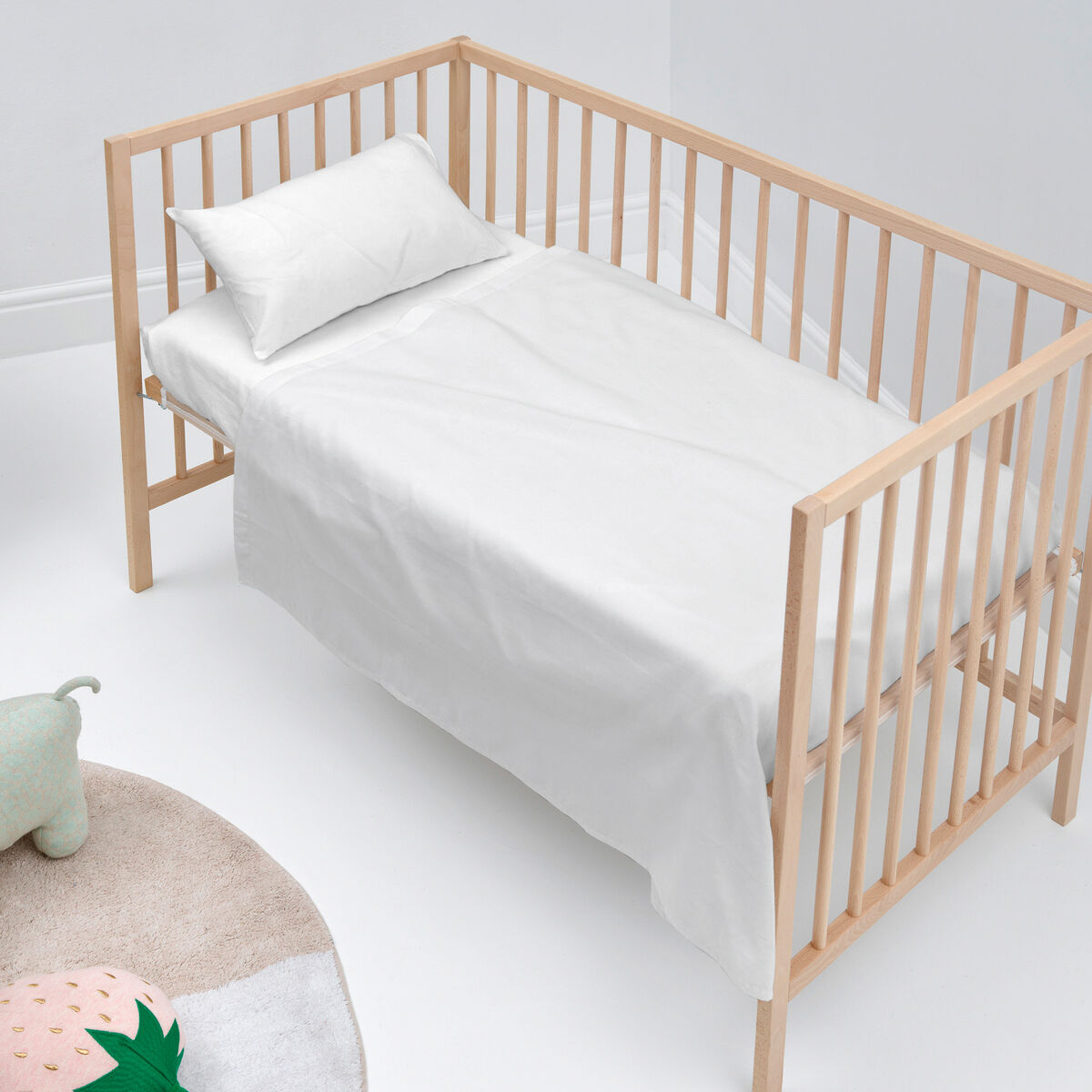 Sengetøj til tremmeseng HappyFriday BASIC KIDS Hvid Vugge til baby